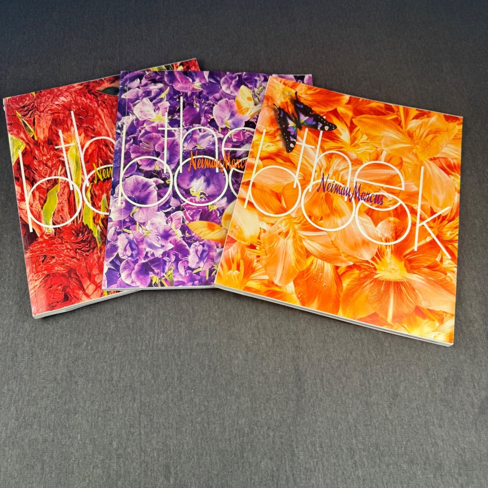 Neiman Marcus Floral Coffee Table Books - Orange, Purple, Red